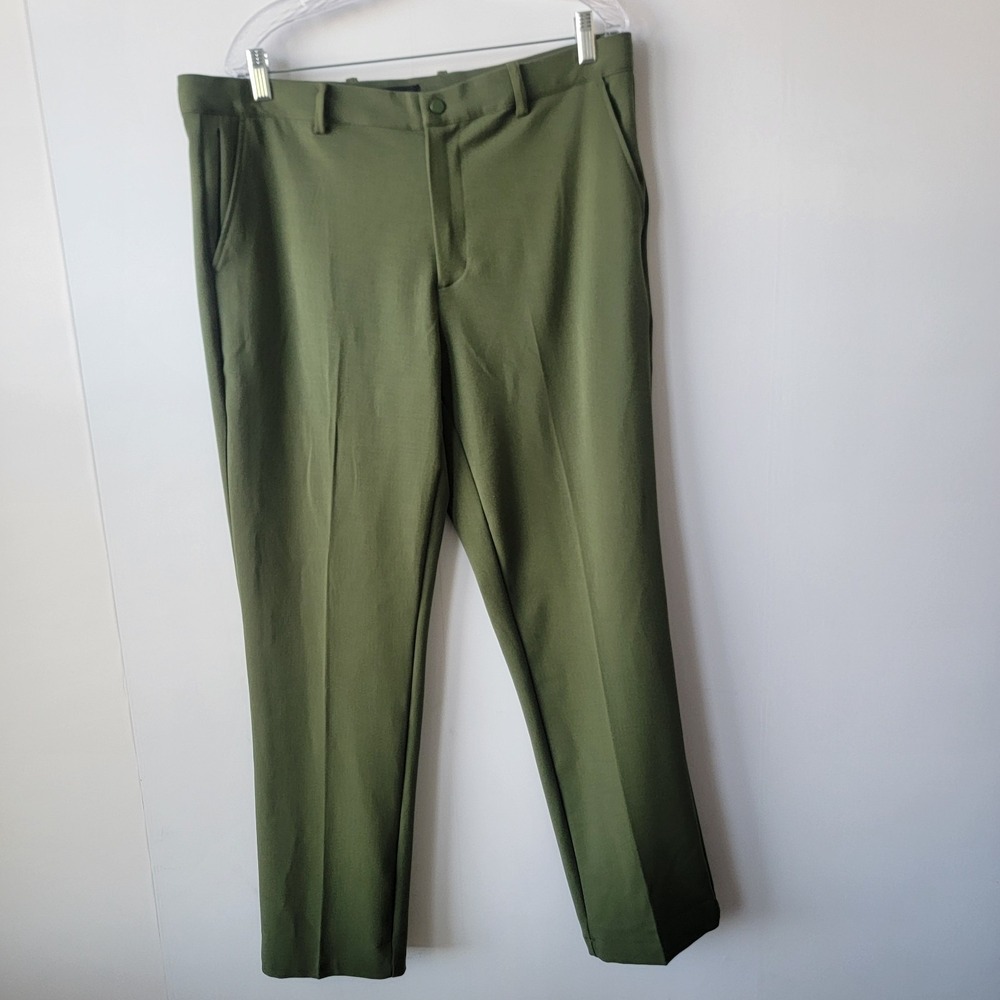 quince men's Ultra-Stretch 24/7 Smart Chinos Athletic Tapered size 36X32 green